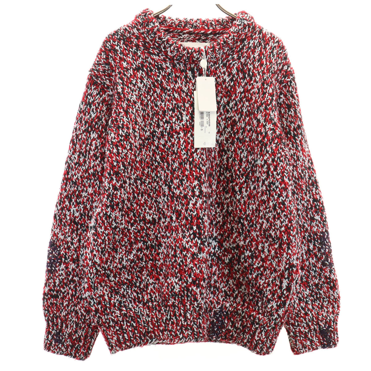 未使用 Maison Margiela メゾンマルジェラ ウールブレンド 長袖 メランジ セーター S レッド系 ニット レディース