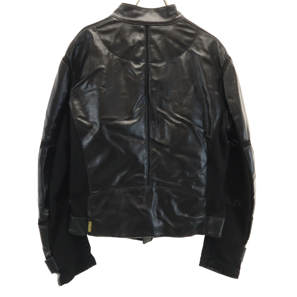 ARMANI JEANS アルマーニジーンズ イタリア製 メッシュ レザージャケット 50 ブラック メンズ