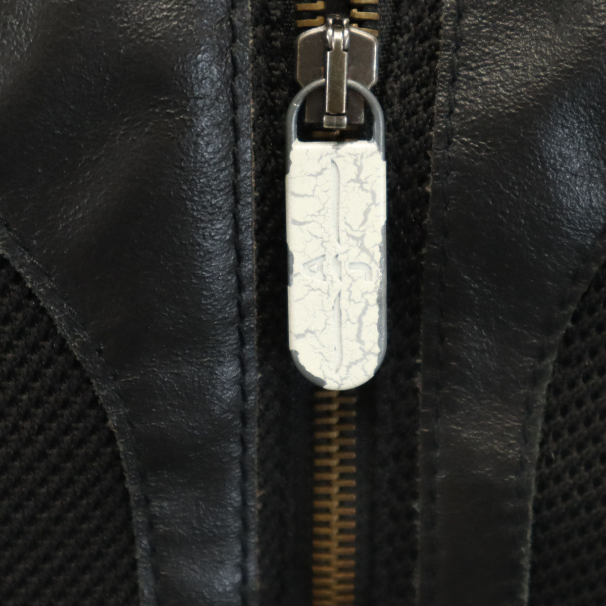 ARMANI JEANS アルマーニジーンズ イタリア製 メッシュ レザージャケット 50 ブラック メンズ