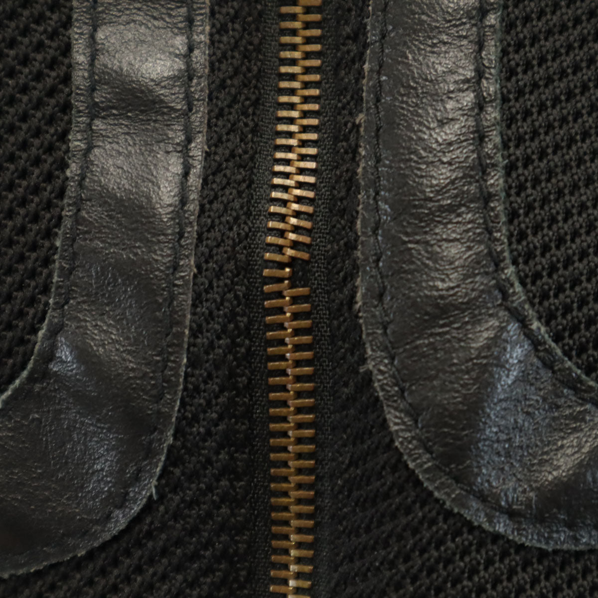 ARMANI JEANS アルマーニジーンズ イタリア製 メッシュ レザージャケット 50 ブラック メンズ