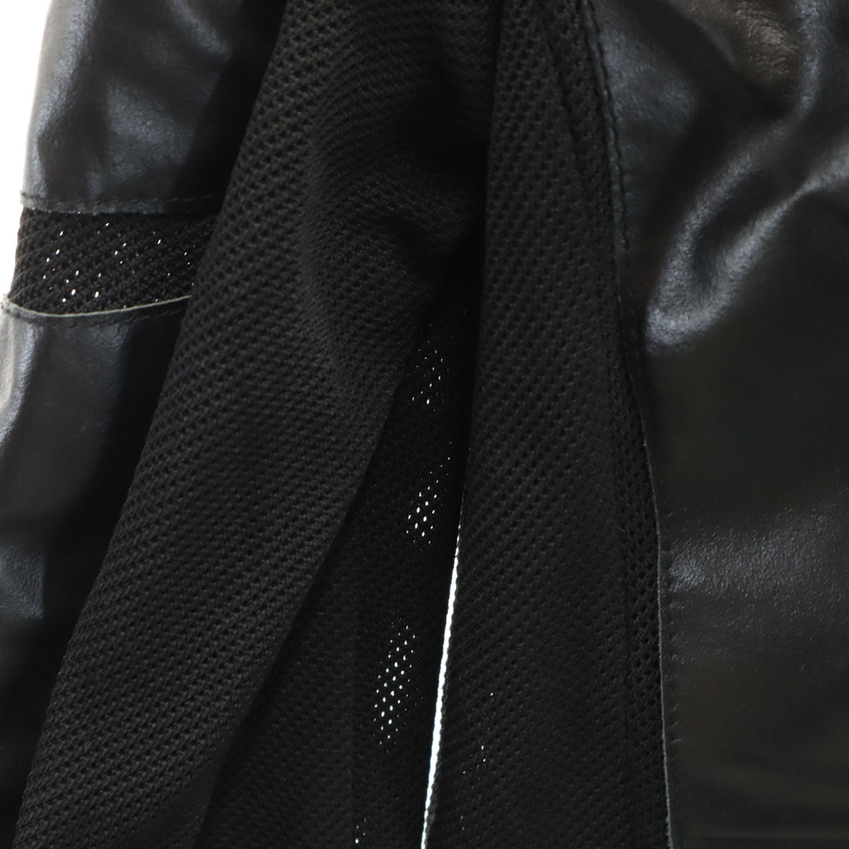 ARMANI JEANS アルマーニジーンズ イタリア製 メッシュ レザージャケット 50 ブラック メンズ