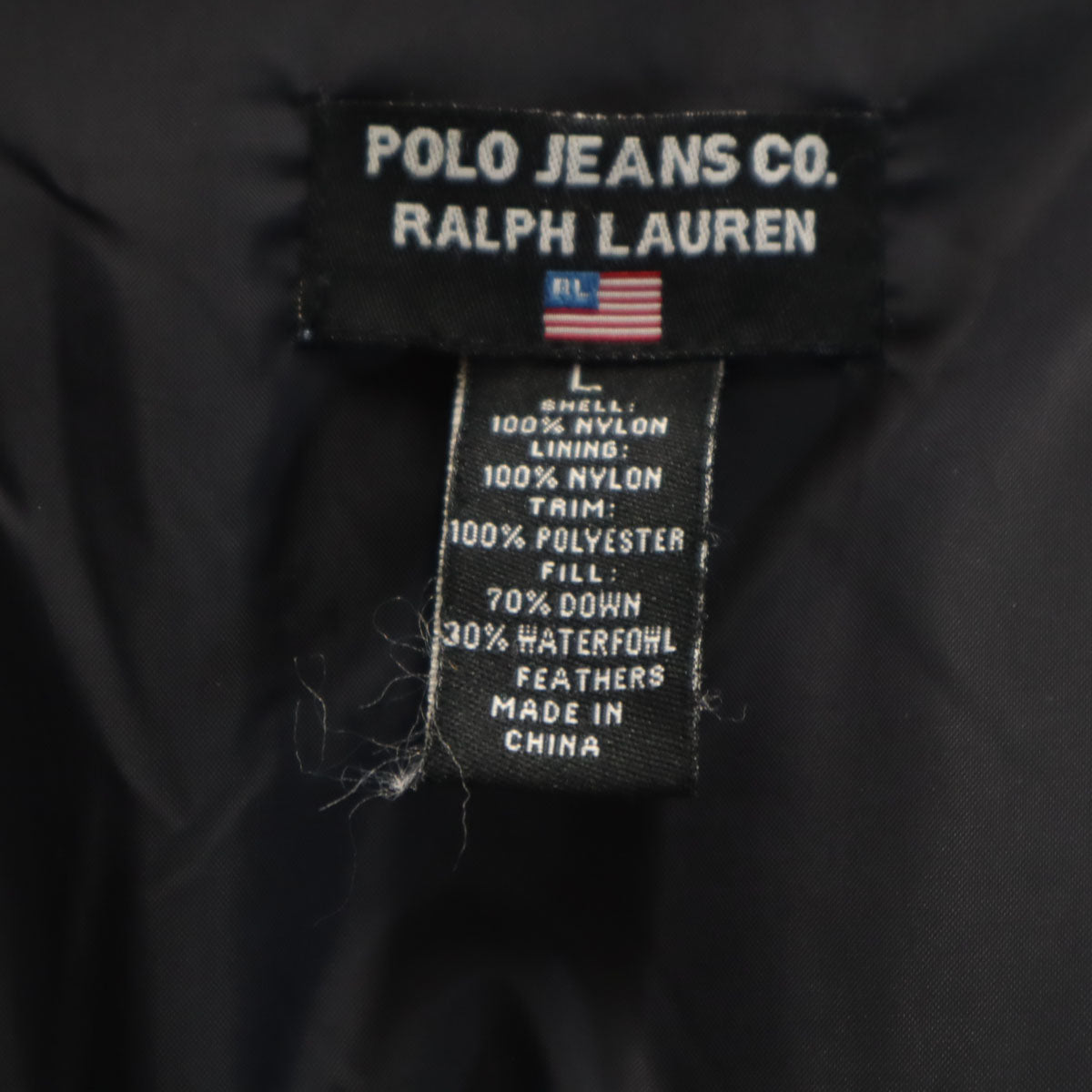 POLO JEANS CO．RALPH LAUREN ポロジーンズコーラルフローレン ダウンジャケット L ブラック メンズ