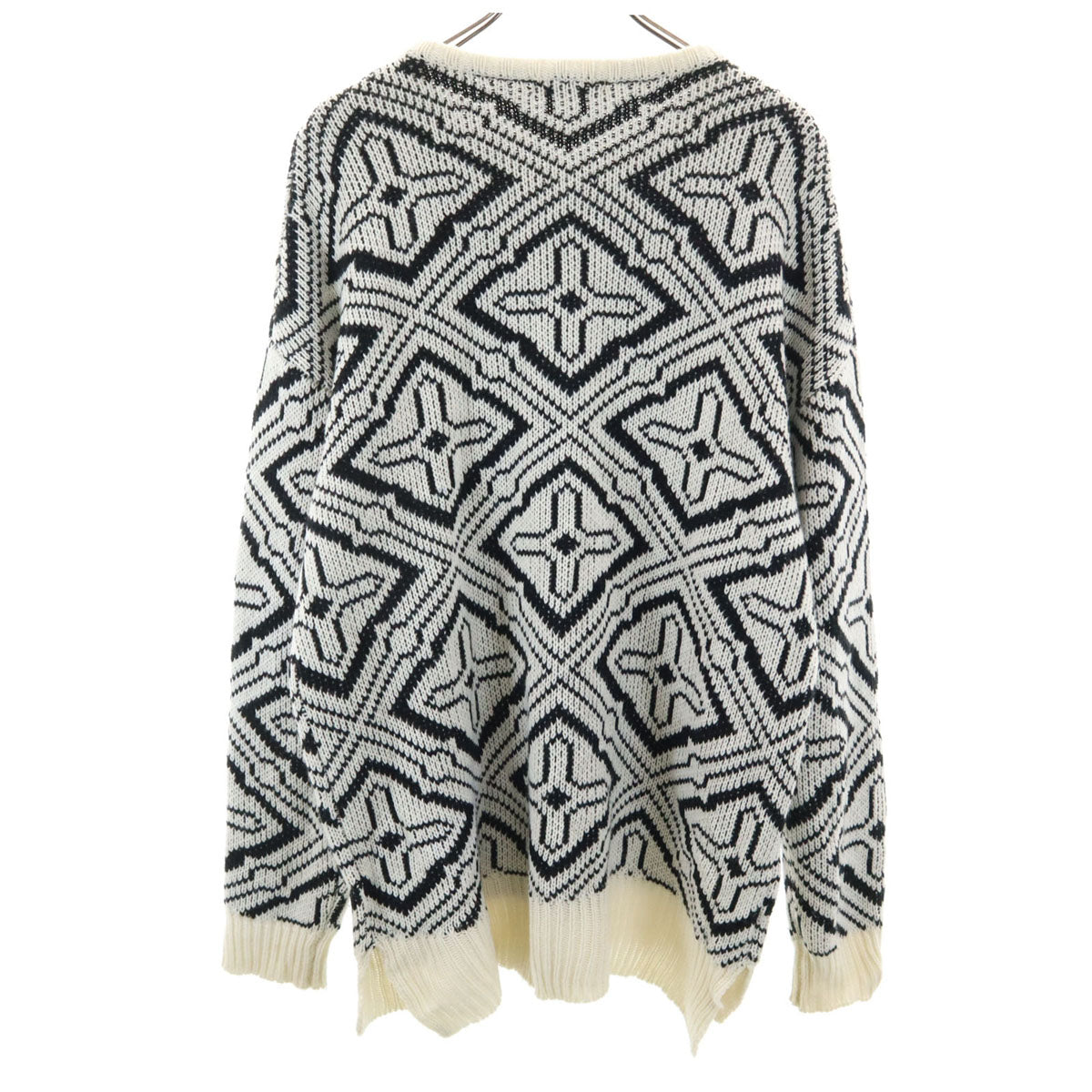 M2SQUARED エムツースクエアード 総柄 長袖 セーター アイボリー ニット レディース