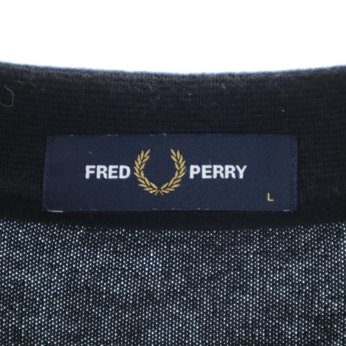 FRED PERRY フレッドペリー ウールブレンド 長袖 ポロシャツ L ブラック メンズ
