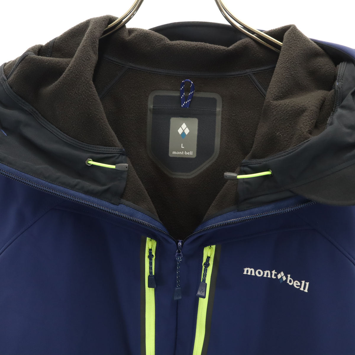 mont-bell モンベル 長袖 パウダーシェッド パーカー L ネイビー系 アウトドア 1106570 裏フリース メンズ