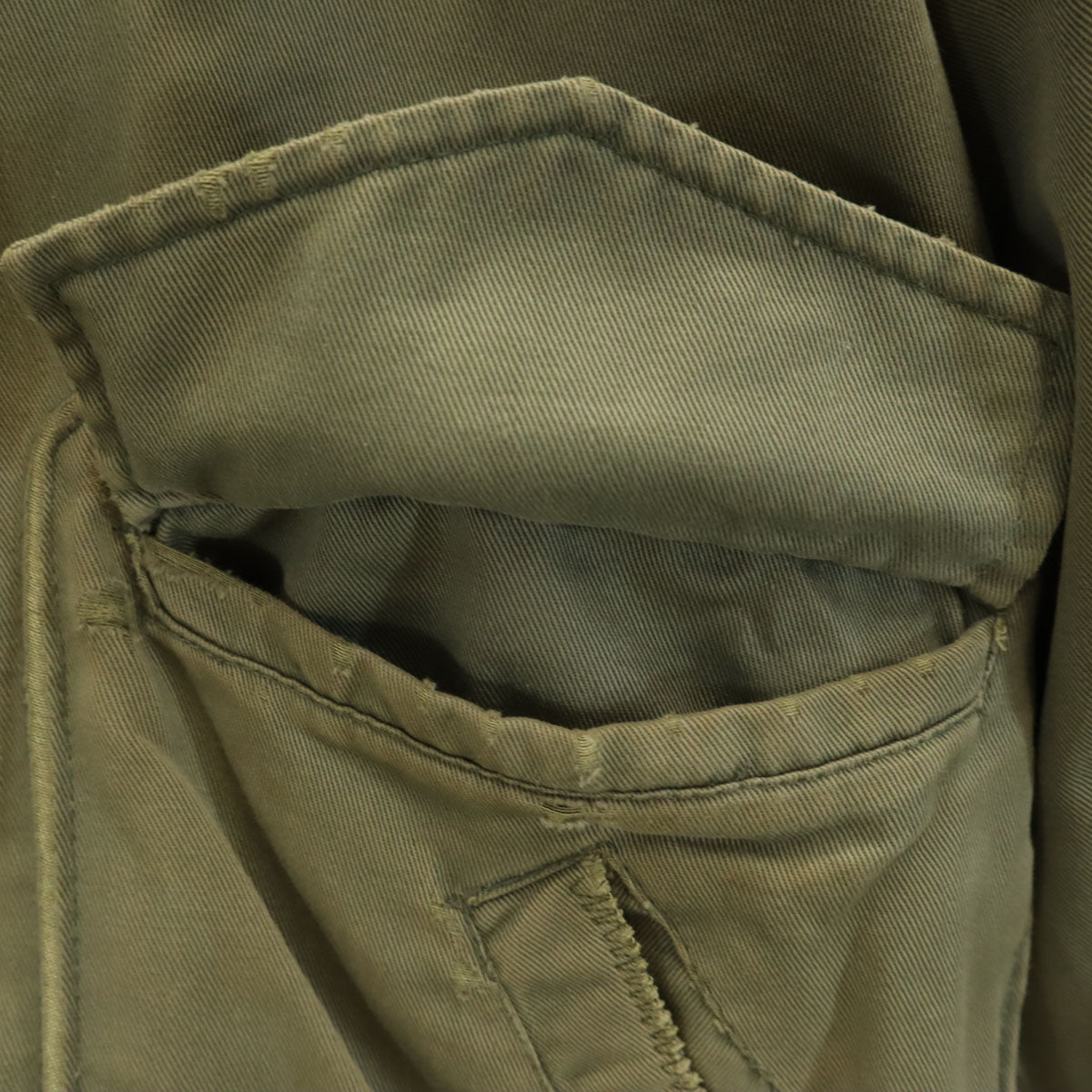 70s 80s ミリタリー フライトジャケット 46 カーキ ライナー付き メンズ