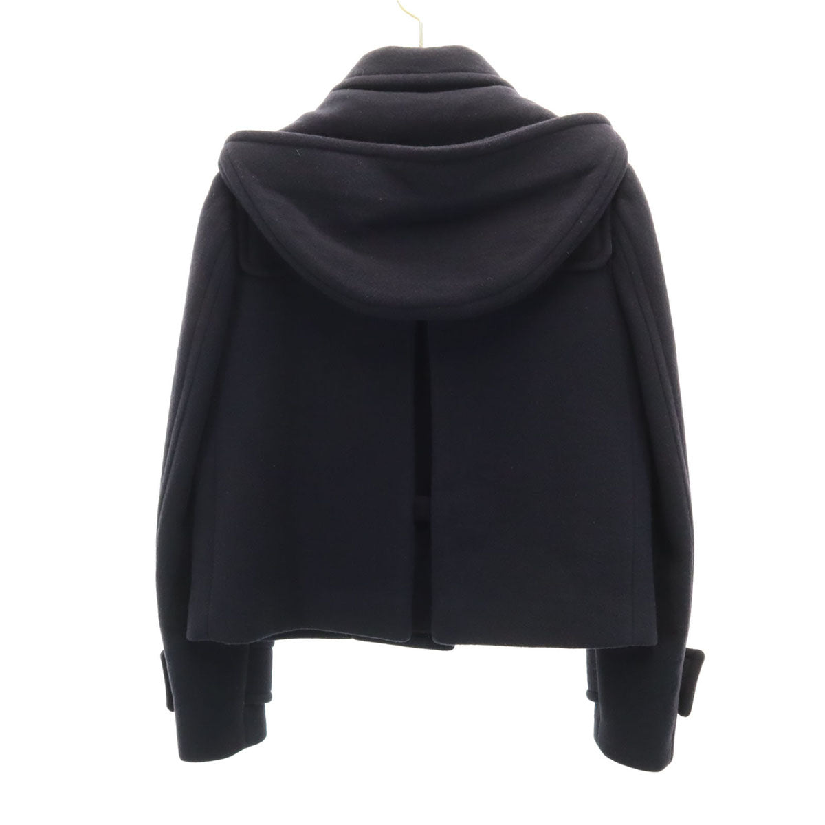 MIUMIU ミュウミュウ イタリア製 ショート丈 メルトン ダッフルコート 36 ネイビー レディース