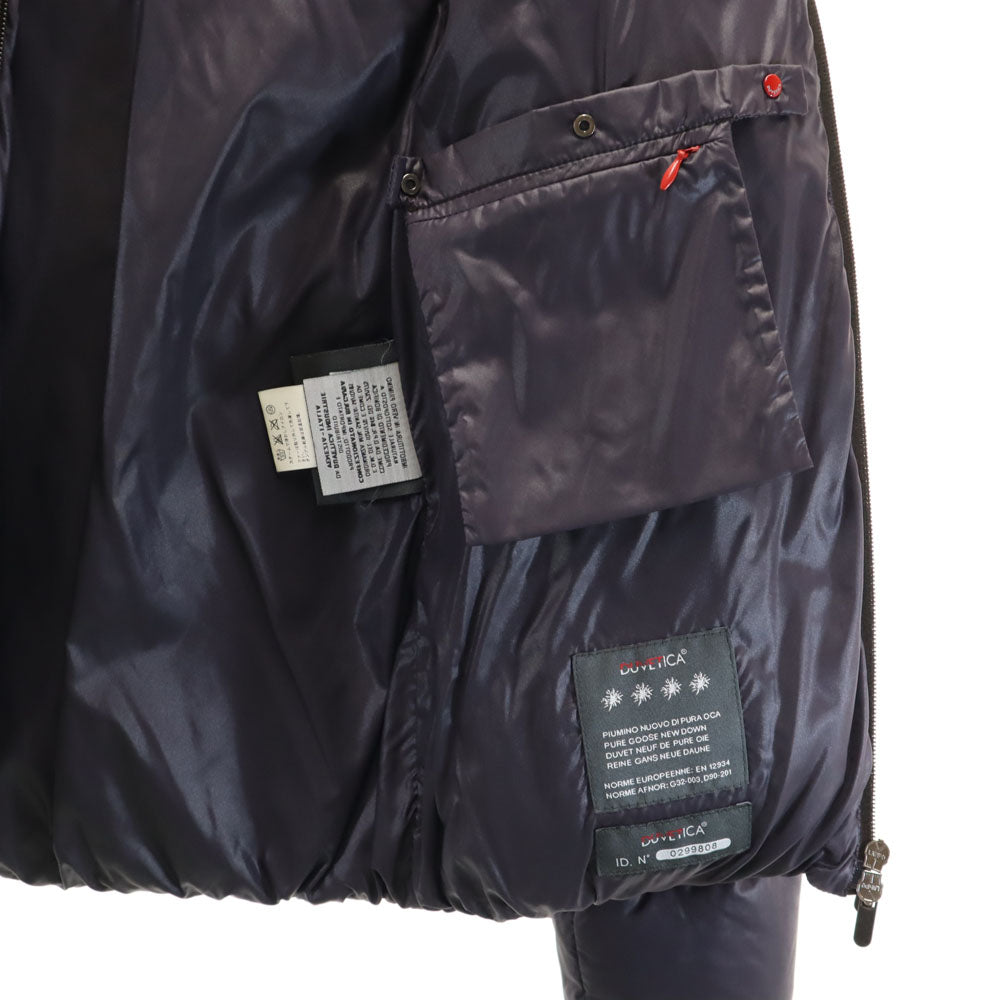 DUVETICA デュベティカ ブルガリア製 ファー ダウンジャケット 40 パープル フーディー レディース