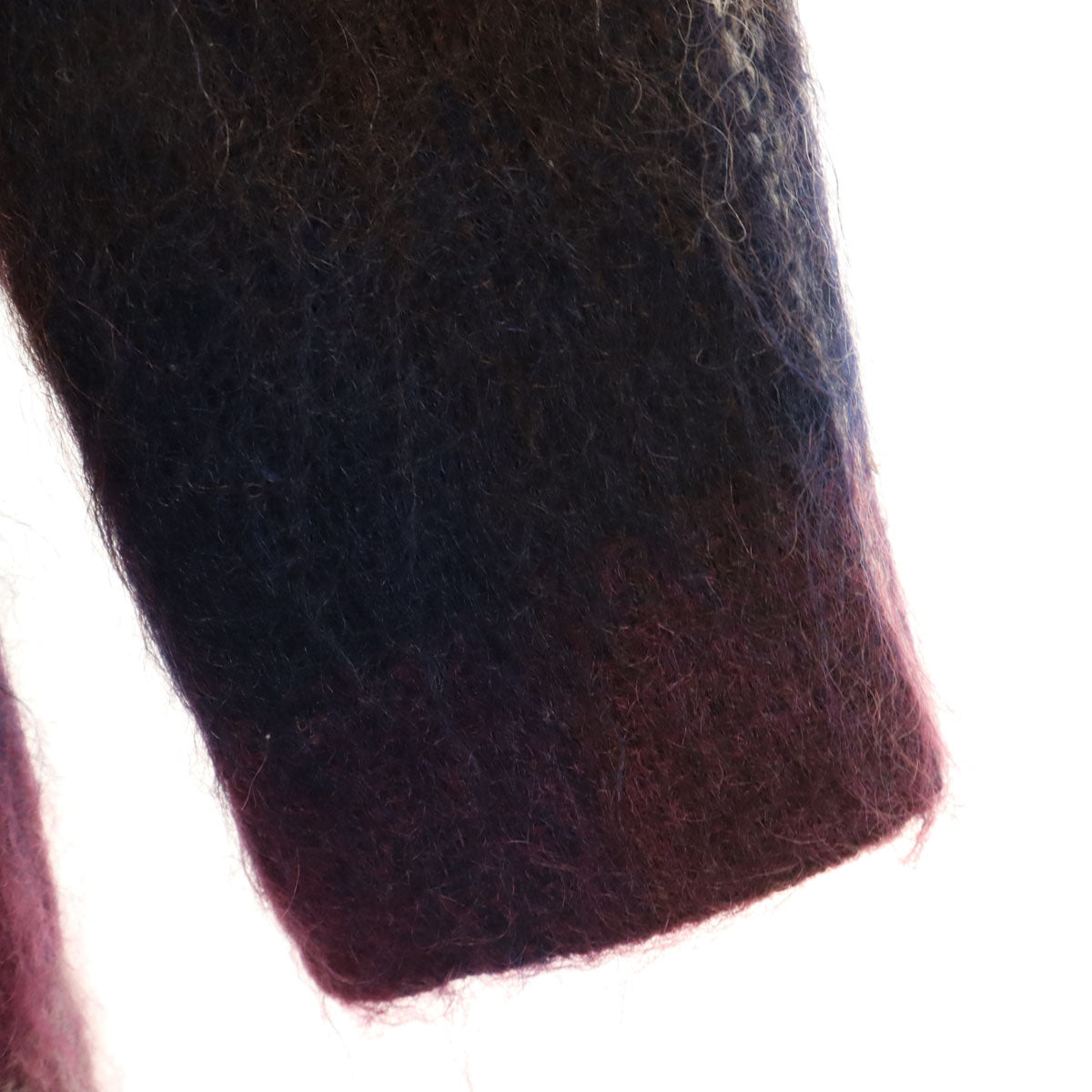 美品 HANAE MORI 森英恵 ハナエモリ モヘヤブレンド チェック柄 コート 40 パープル系 レディース