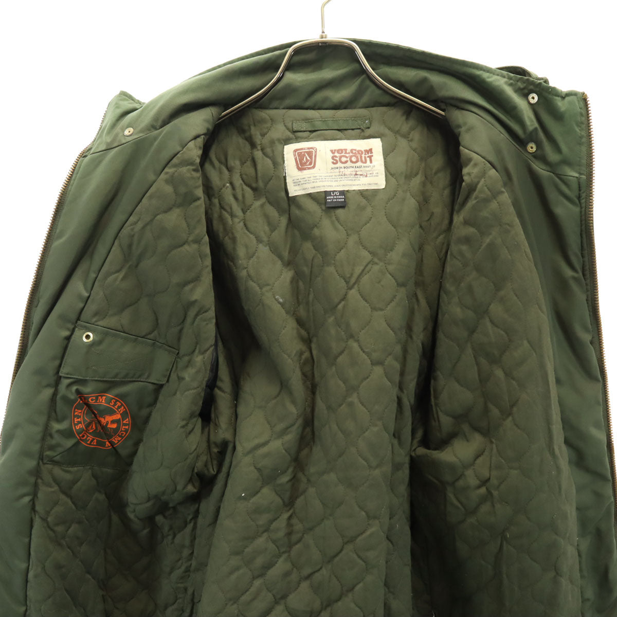 VOLCOM ボルコム ミリタリージャケット L カーキ メンズ