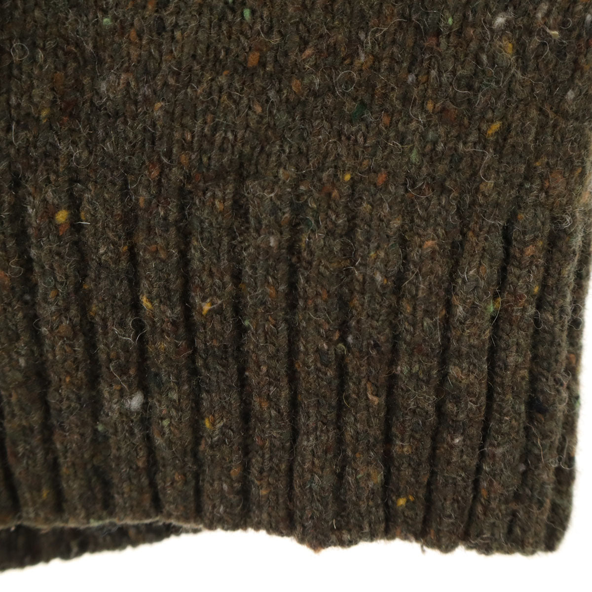 美品 MACKINTOSH PHILOSOPHY マッキントッシュフィロソフィー 長袖 ネップ セーター 38 カーキ ニット レディース