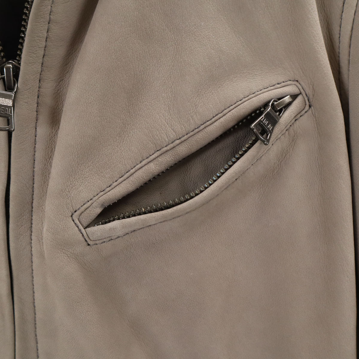 DUFFER ST.GEORGE ダファーオブセントジョージ 羊革レザー シングルライダースジャケット L グレー メンズ