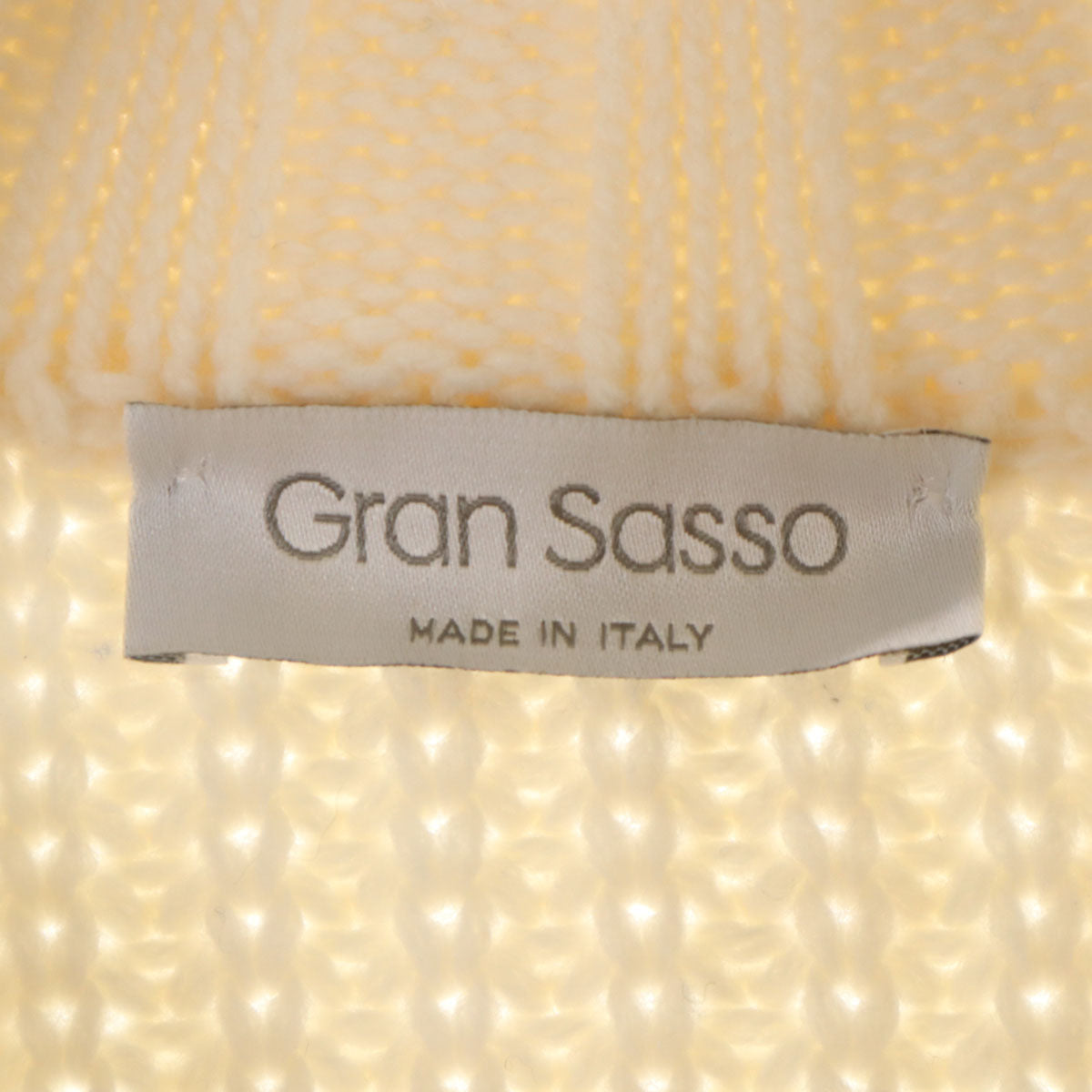 Gran Sasso グランサッソ イタリア製 フェイクレザー ニットジャケット アイボリー レディース