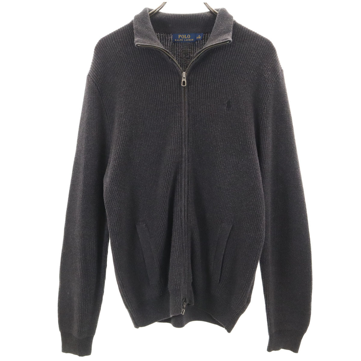POLO RALPH LAUREN ポロラルフローレン 長袖 ジップアップ ニットカーディガン M グレー メンズ