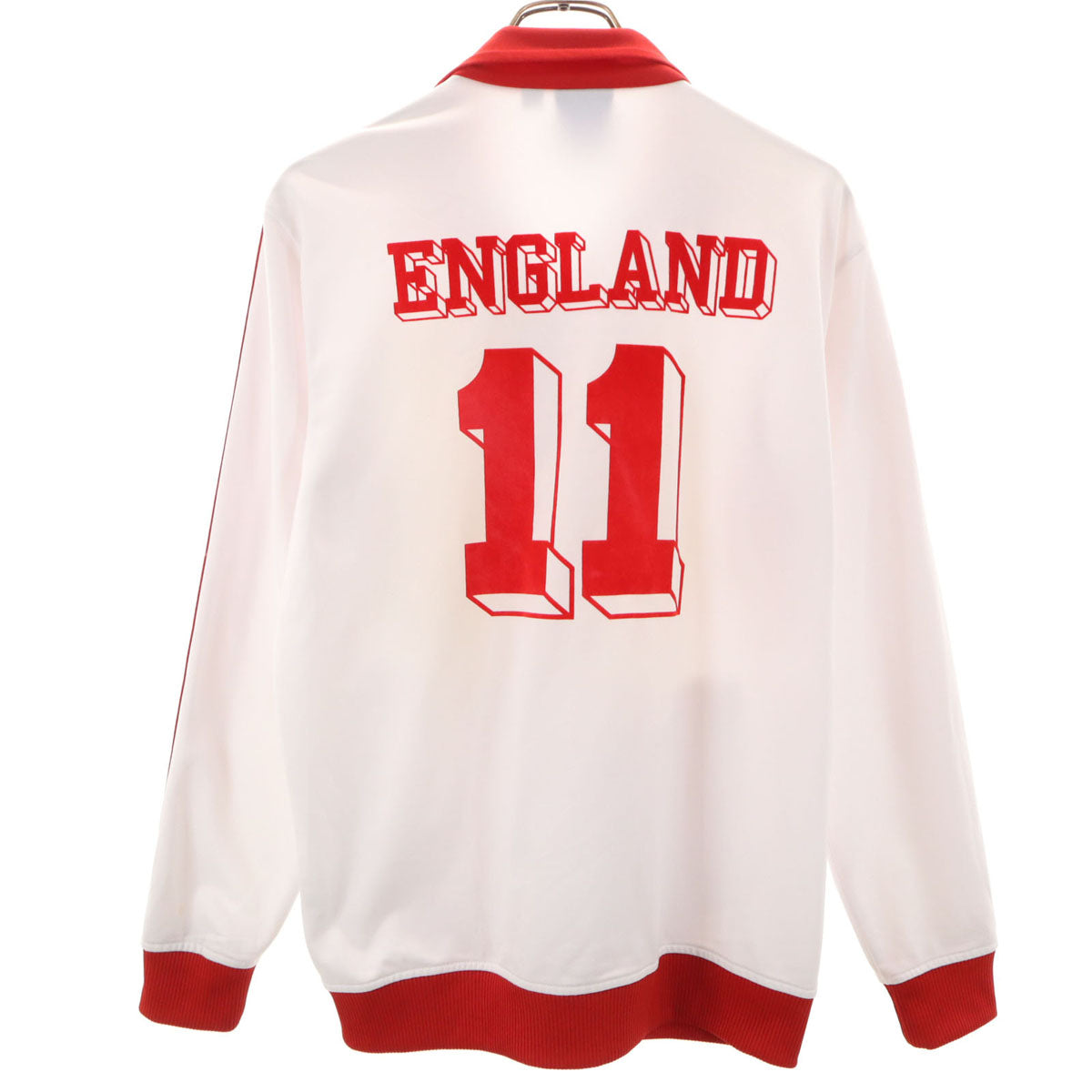 adidas アディダス トレフォイルロゴ刺繍 トラックジャケット M 白系 イングランド代表 ライオン ジャージ メンズ