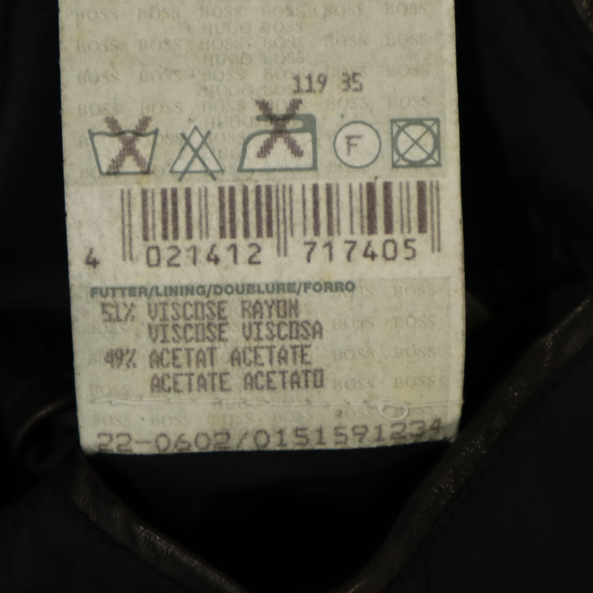 HUGO BOSS ヒューゴボス レザージャケット 52 ブラウン系 メンズ