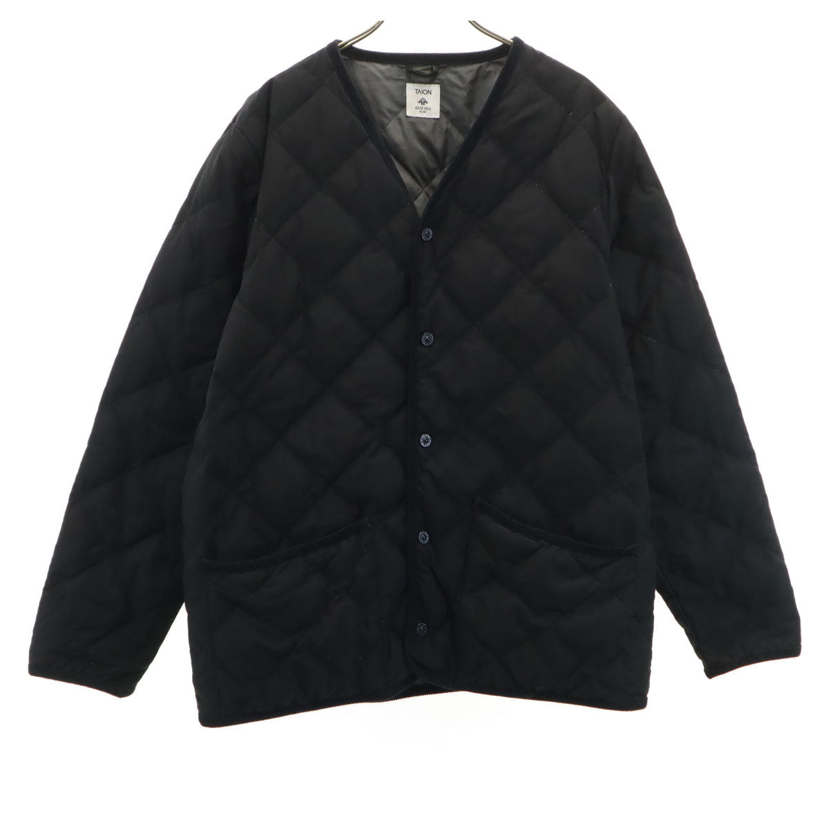 TAION タイオン キルティング ダウンジャケット 4 ブラック メンズ