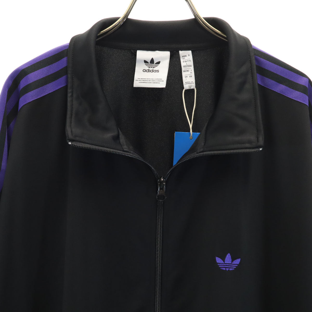 未使用 adidas Originals アディダスオリジナルス トレフォイルロゴ トラックジャケット XL ブラック ジャージ メンズ