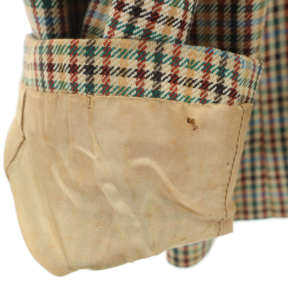 CELINE セリーヌ 80s 90s フランス製 オールド チェック柄 カジュアル スカートスーツ 上下 セットアップ 42 ベージュ レディース