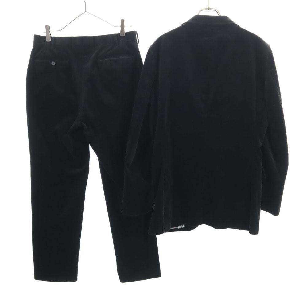 BURBERRY BLACK LABEL バーバリーブラックレーベル コーデュロイ スーツ 上下 セットアップ L/79 ブラック 三陽商会 メンズ