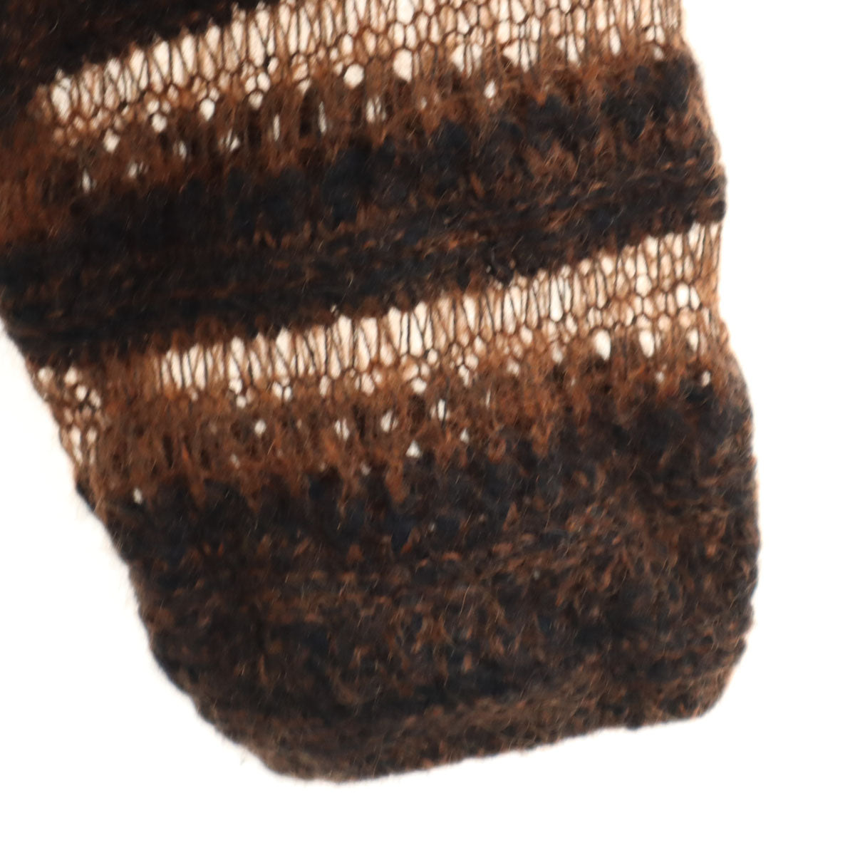 美品 CLANE クラネ ボーダー柄 長袖 シアー ニット 1 ブラウン セーター レディース