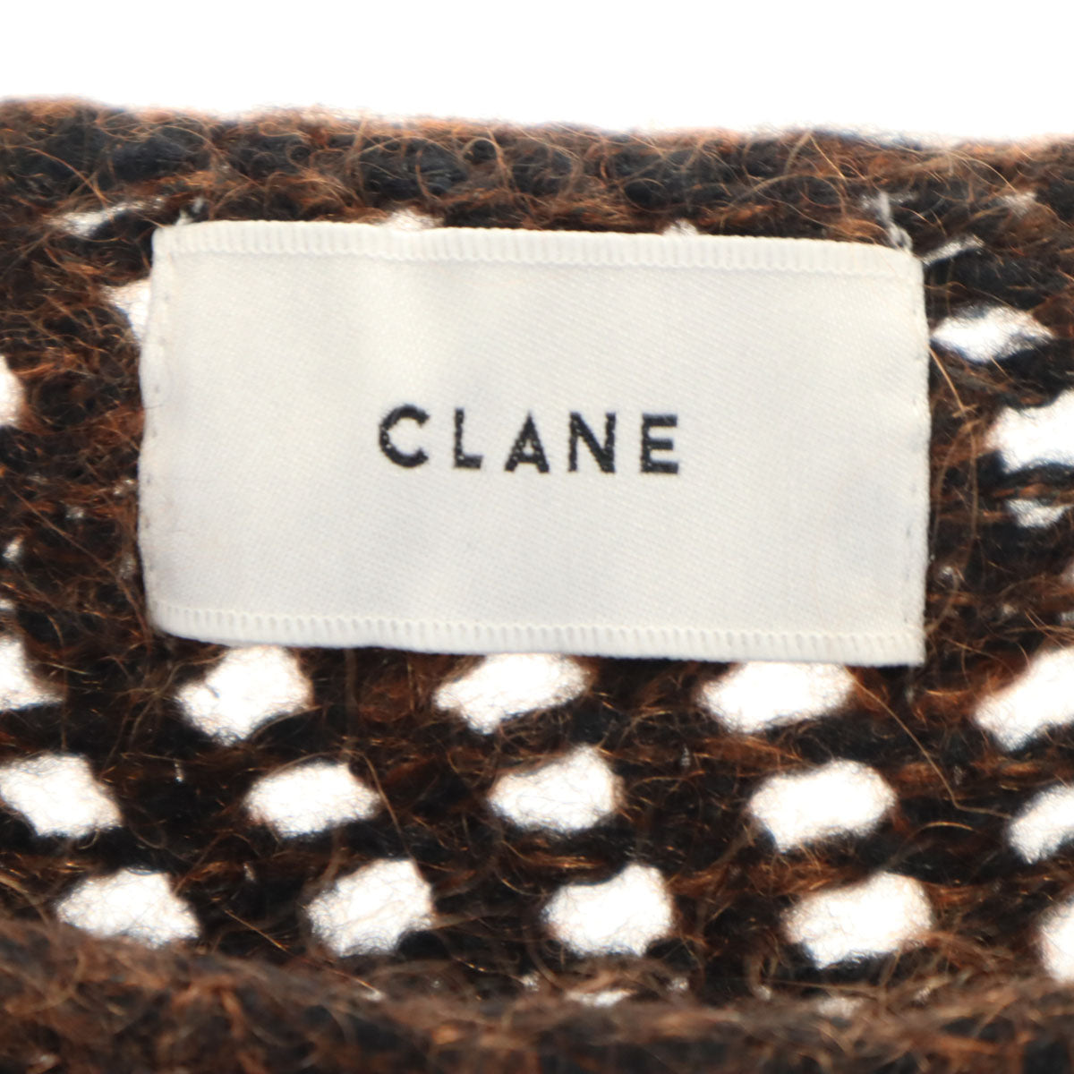 美品 CLANE クラネ ボーダー柄 長袖 シアー ニット 1 ブラウン セーター レディース