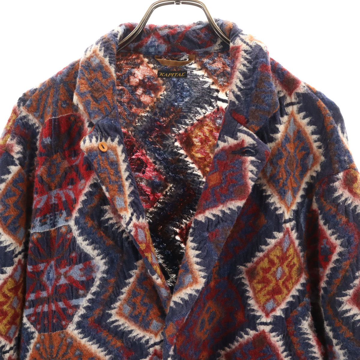 KAPITAL キャピタル 日本製 ネイティブ柄 ウールジャケット 上下 セットアップ 4/2 ネイビー メンズ