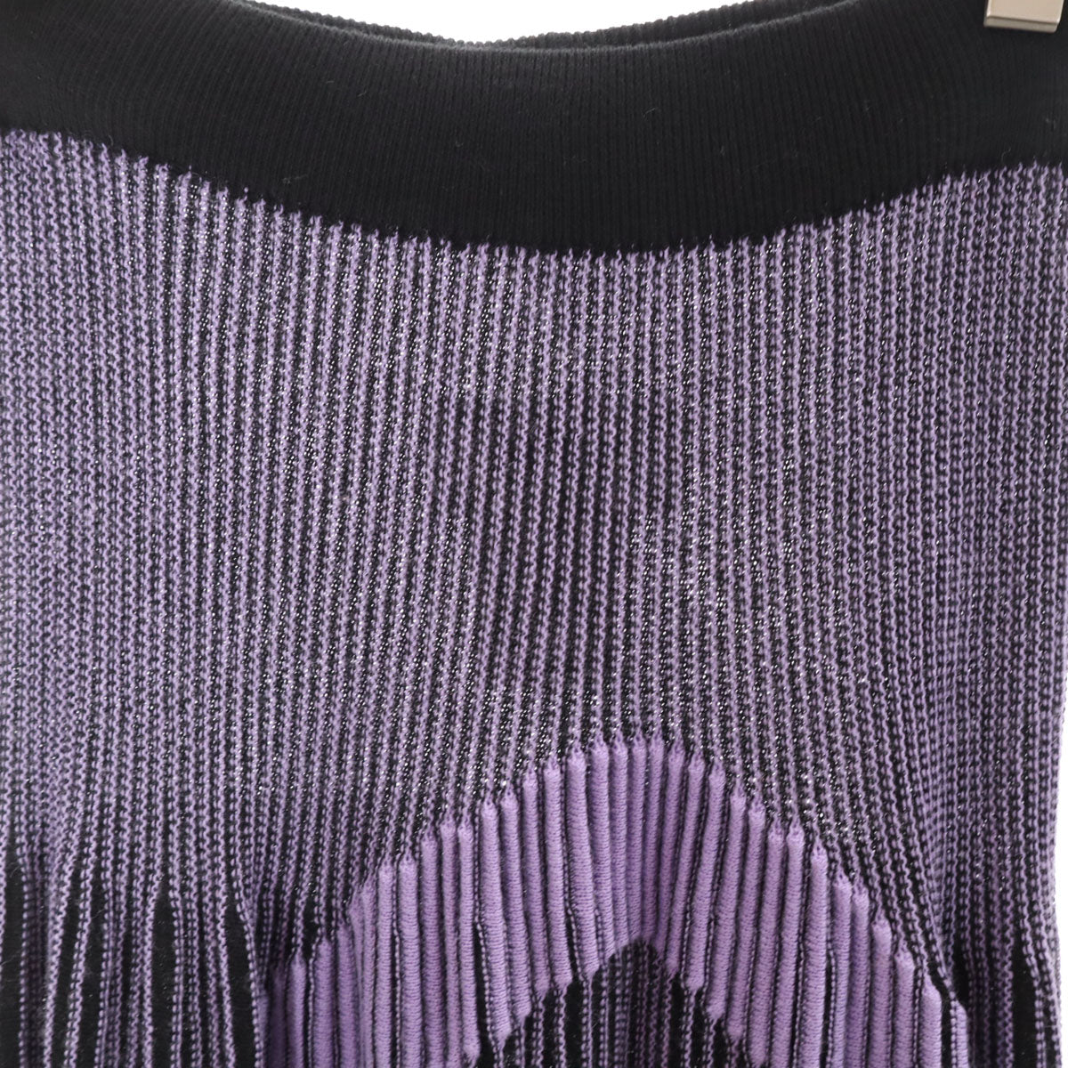 MM6 Maison Margiela エムエムシックス メゾンマルジェラ イタリア製 ボーダー柄 長袖 ニット 上下 セットアップ S ブラック レディース