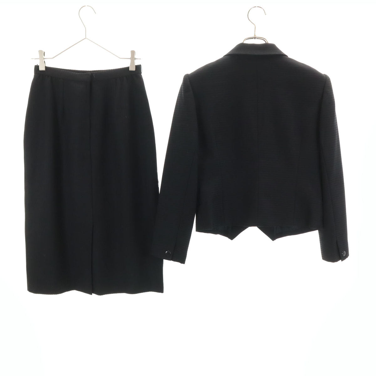 Christian Dior PRET-A-PORTER クリスチャンディオール プレタポルテ 90s オールド ボーダー/ストライプ柄 スカートスーツ 上下 セットアップ 11 ブラック レディース