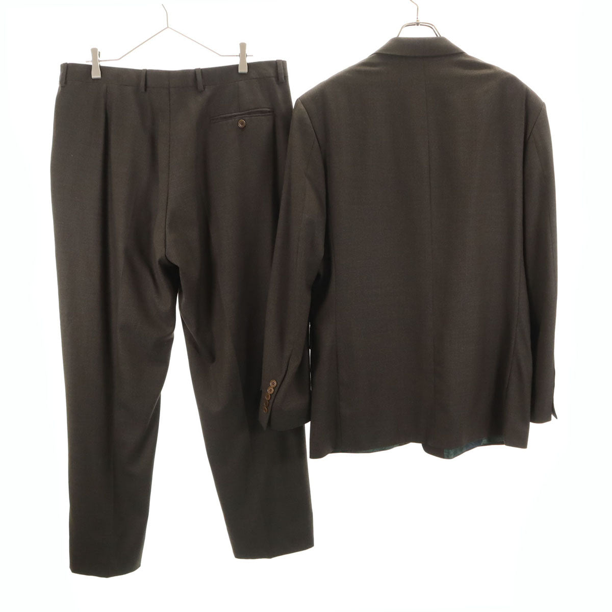 美品 Paul Smith LONDON ポールスミスロンドン ポルトガル製 スーツ 上下 セットアップ 44/W37 ブラウン メンズ
