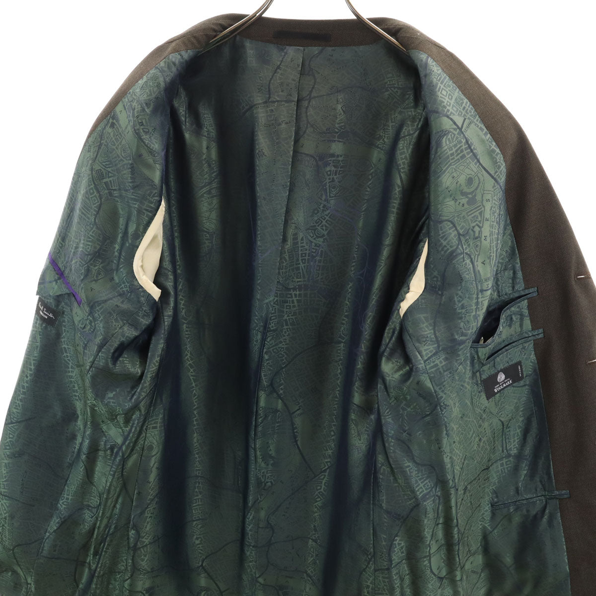 美品 Paul Smith LONDON ポールスミスロンドン ポルトガル製 スーツ 上下 セットアップ 44/W37 ブラウン メンズ