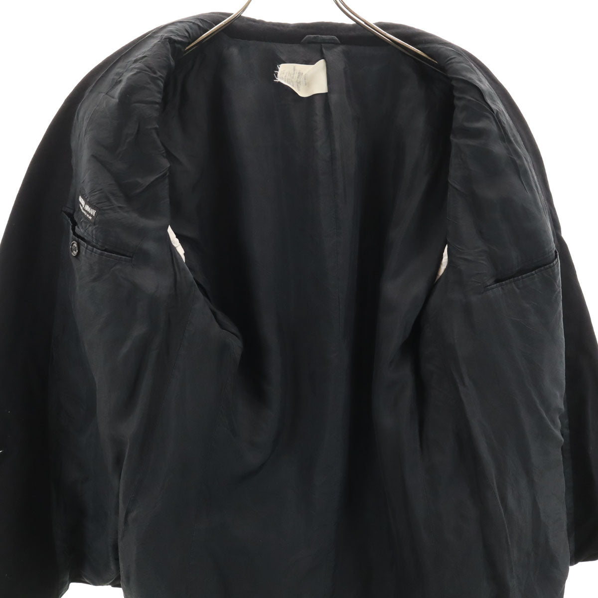 GIORGIO ARMANI ジョルジオアルマーニ イタリア製 ダブル スーツ 上下 セットアップ 46 ブラック メンズ