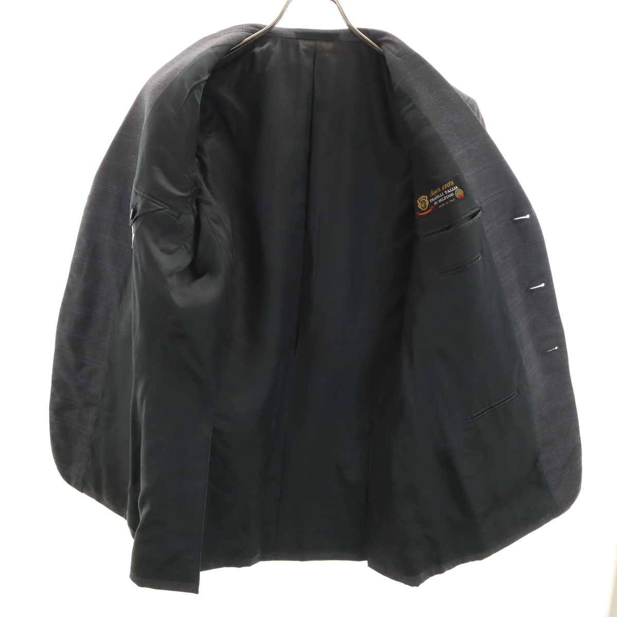 Paul Smith LONDON ポールスミスロンドン 日本製 チェック柄 FRATELLI TALLIA DI DELFINO生地 Super120’s スーツ 上下 セットアップ L グレー メンズ