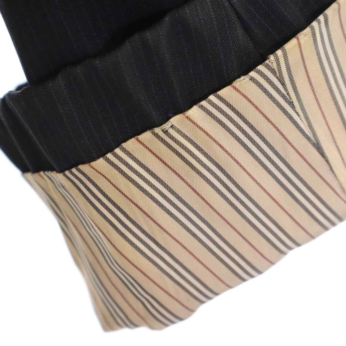 BURBERRY BLACK LABEL バーバリーブラックレーベル 日本製 ストライプ柄 スーツ 上下 セットアップ 40R ブラック 三陽商会 メンズ