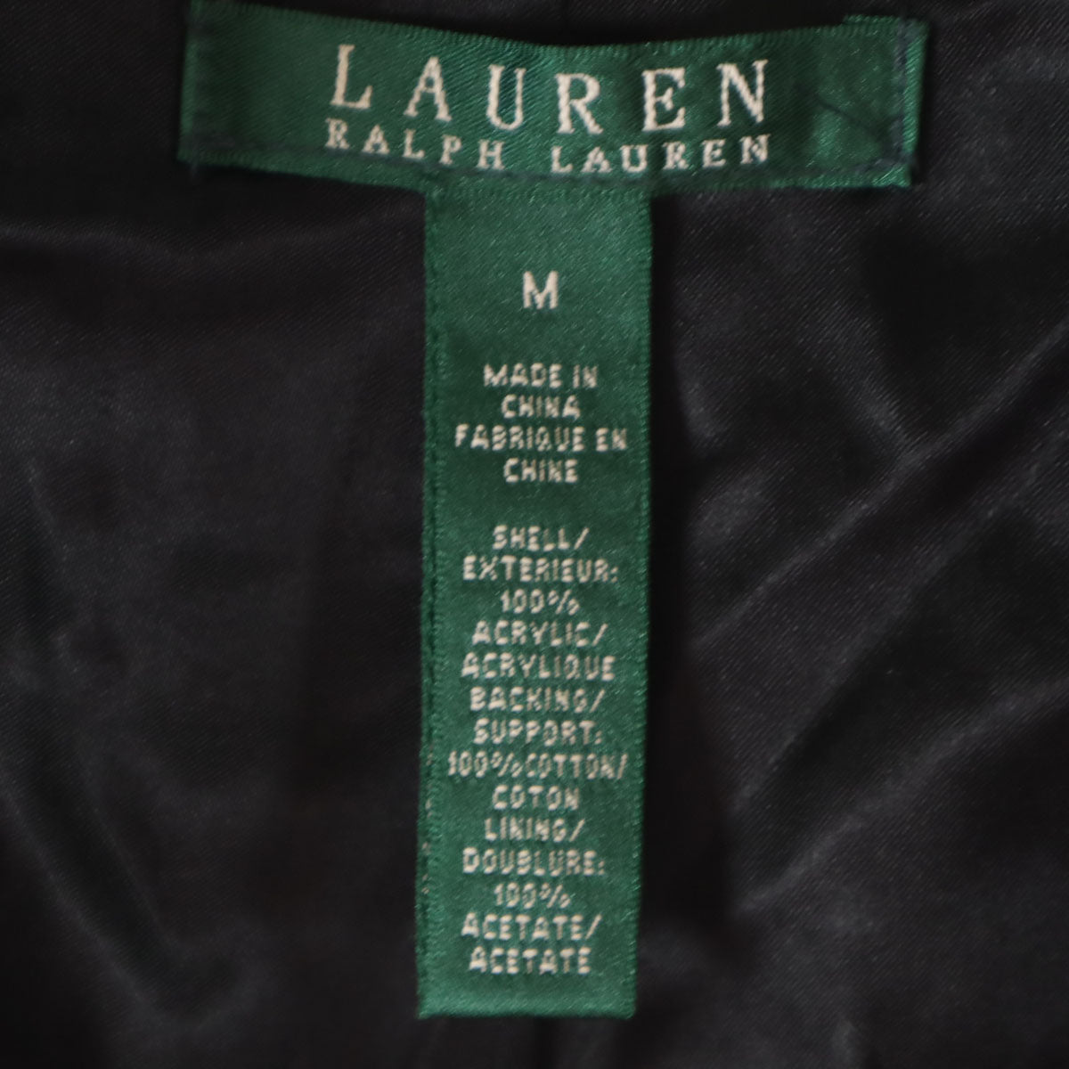 LAUREN RALPH LAUREN ローレンラルフローレン フェイクファー ジャケット M ブラック レディース