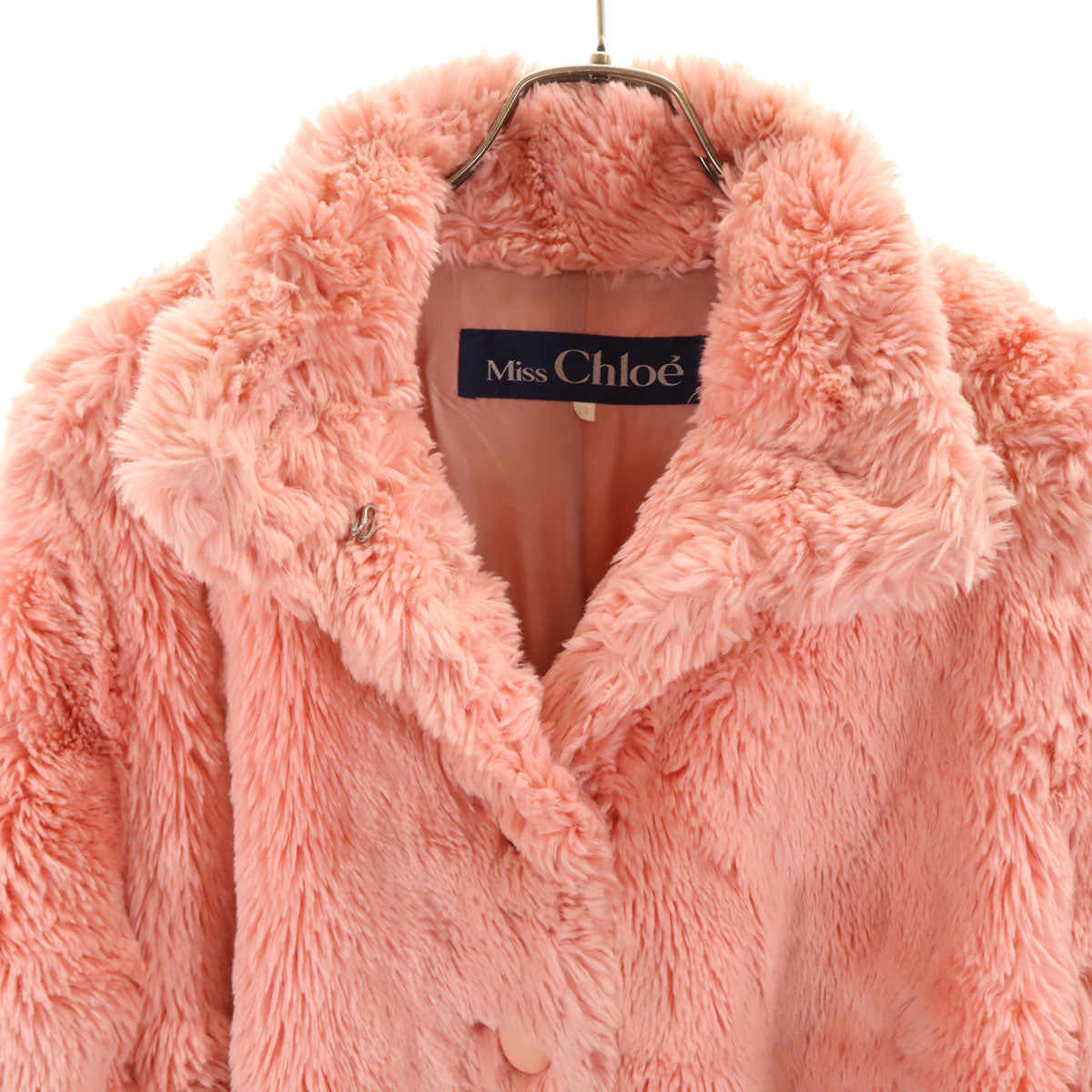 miss chloe ミスクロエ 日本製 フェイクファー コート 40 ピンク レディース