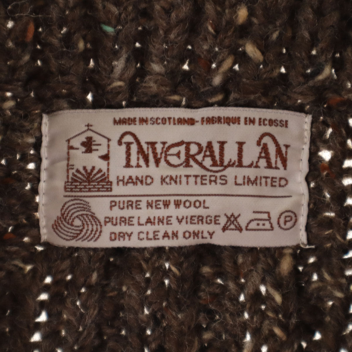 美品 INVERALLAN インバーアラン 英国製 ニットベスト ブラウン系 メンズ