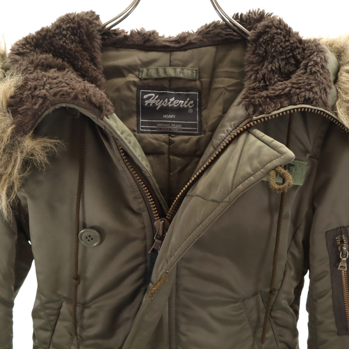 HYSTERIC ヒステリック N2-B フライトジャケット FREE カーキ 中綿 ヒステリックグラマー レディース