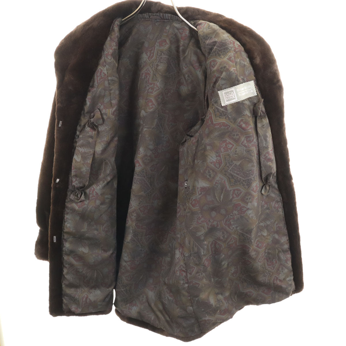 美品 SAGA MINK サガミンク 毛皮コート F ブラウン レディース