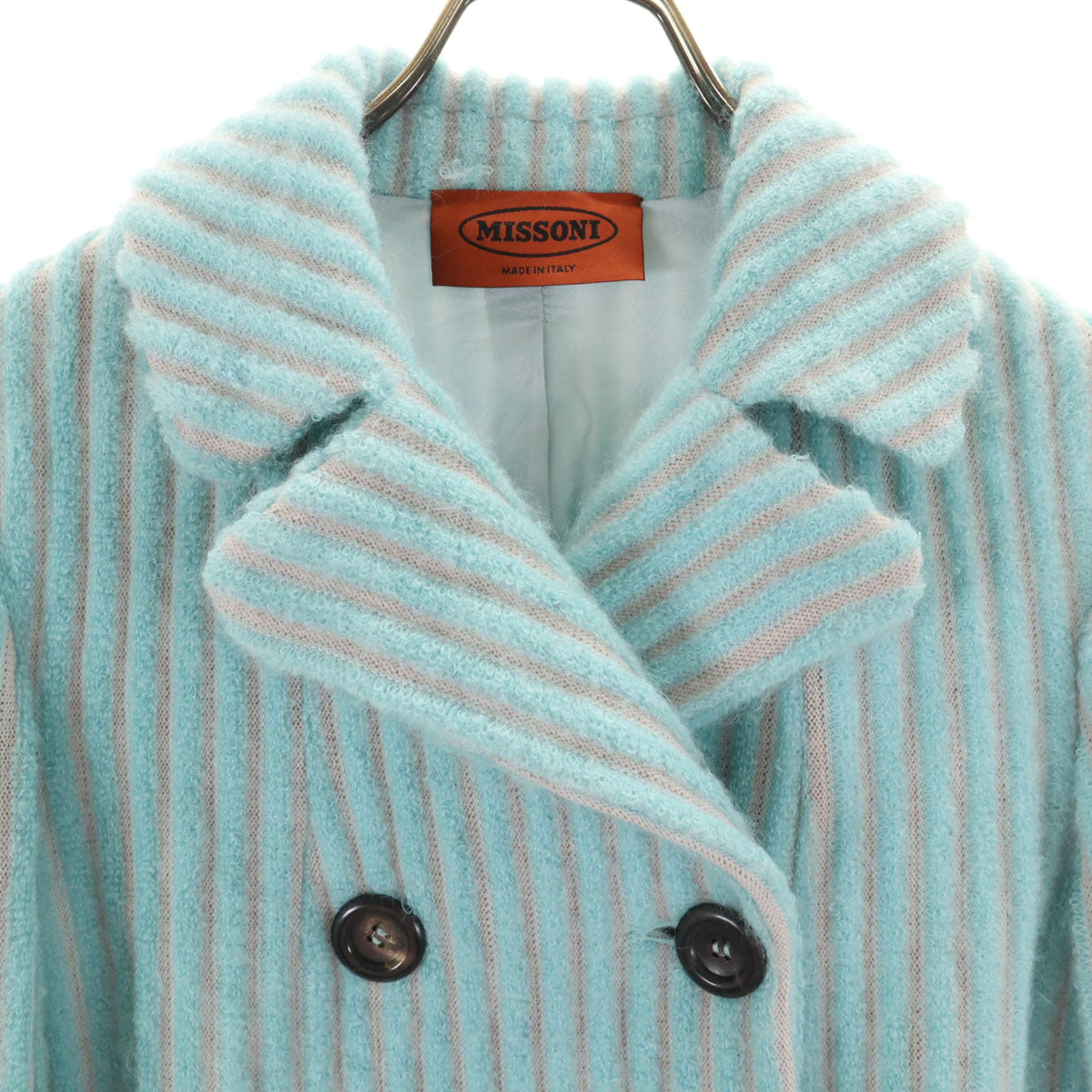 Missoni ミッソーニ イタリア製 モヘヤブレンド ジャケット 42 ブルー系 レディース