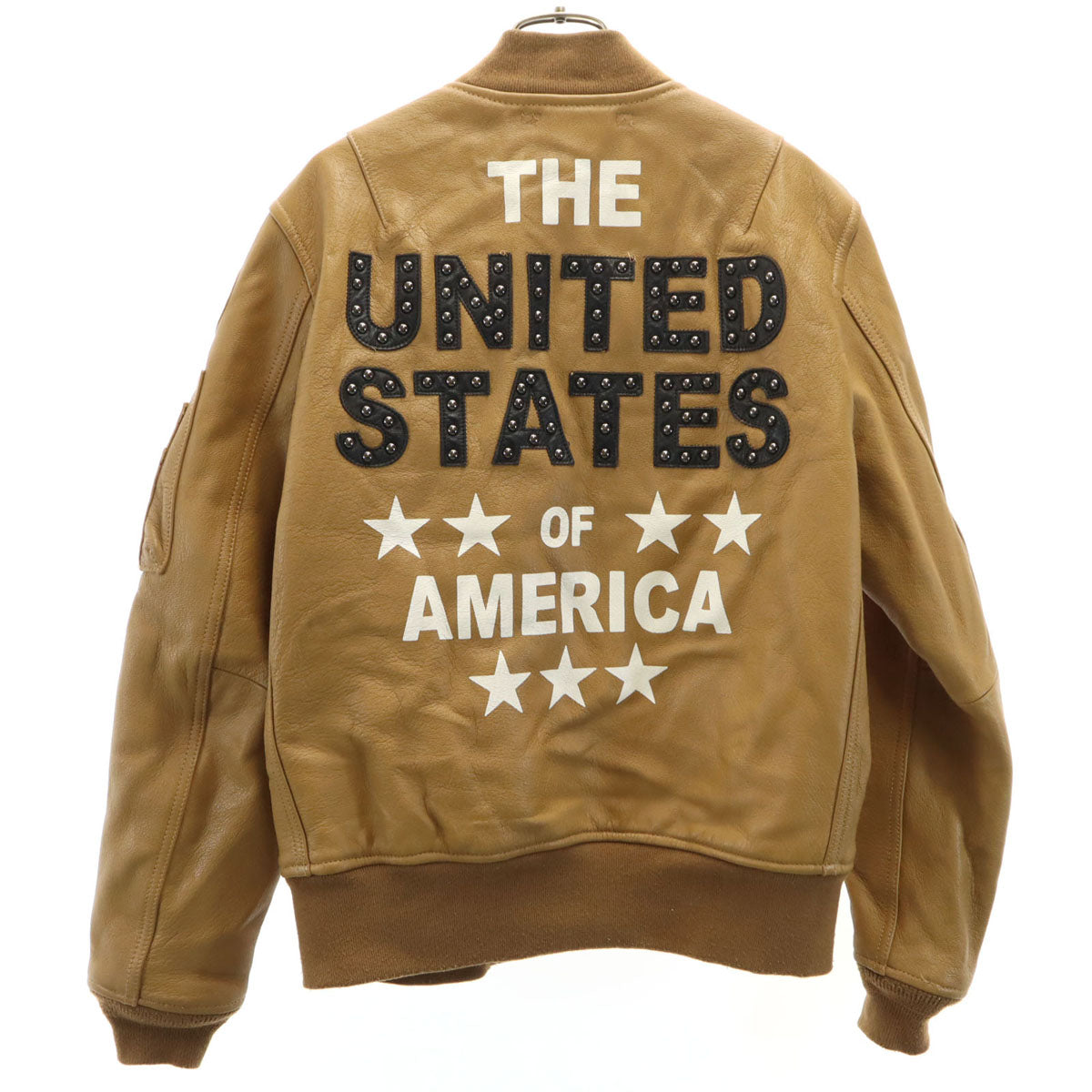 AVIREX アヴィレックス ゴートレザー MA-1 フライトジャケット M ブラウン 中綿 メンズ