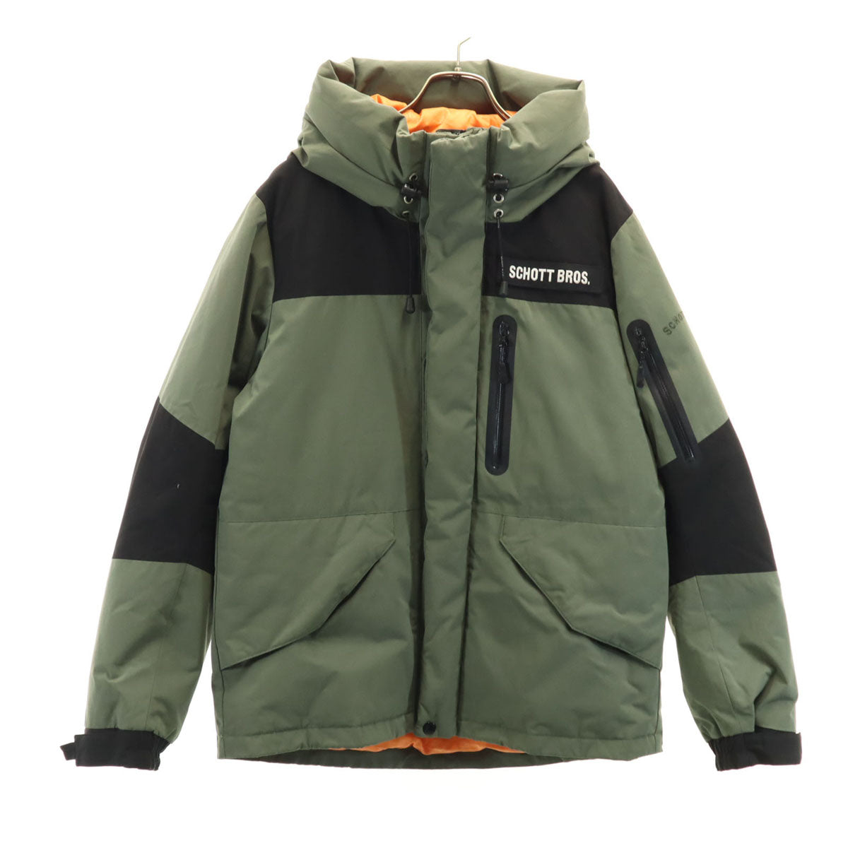 schott ショット ダウンジャケット M カーキ メンズ