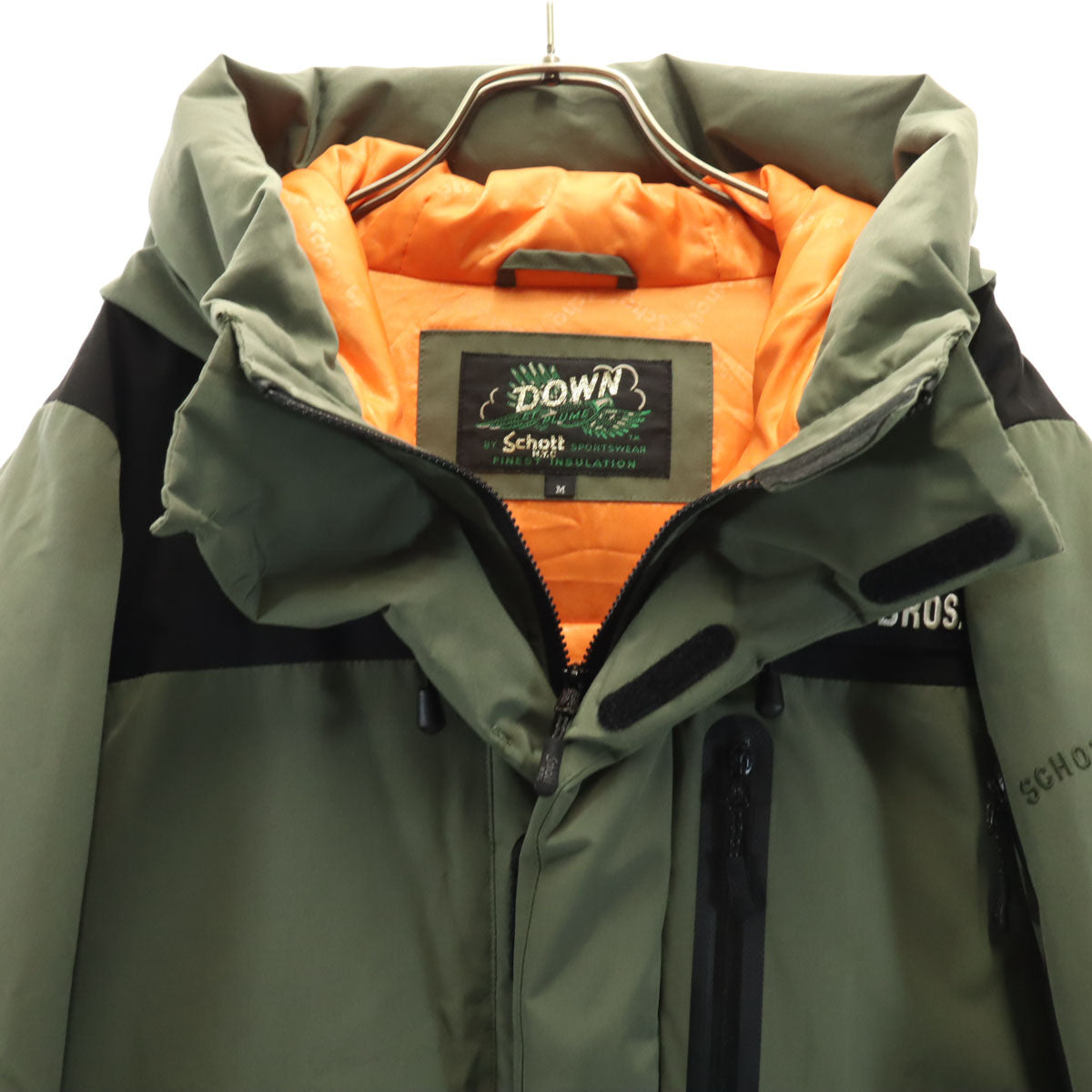schott ショット ダウンジャケット M カーキ メンズ