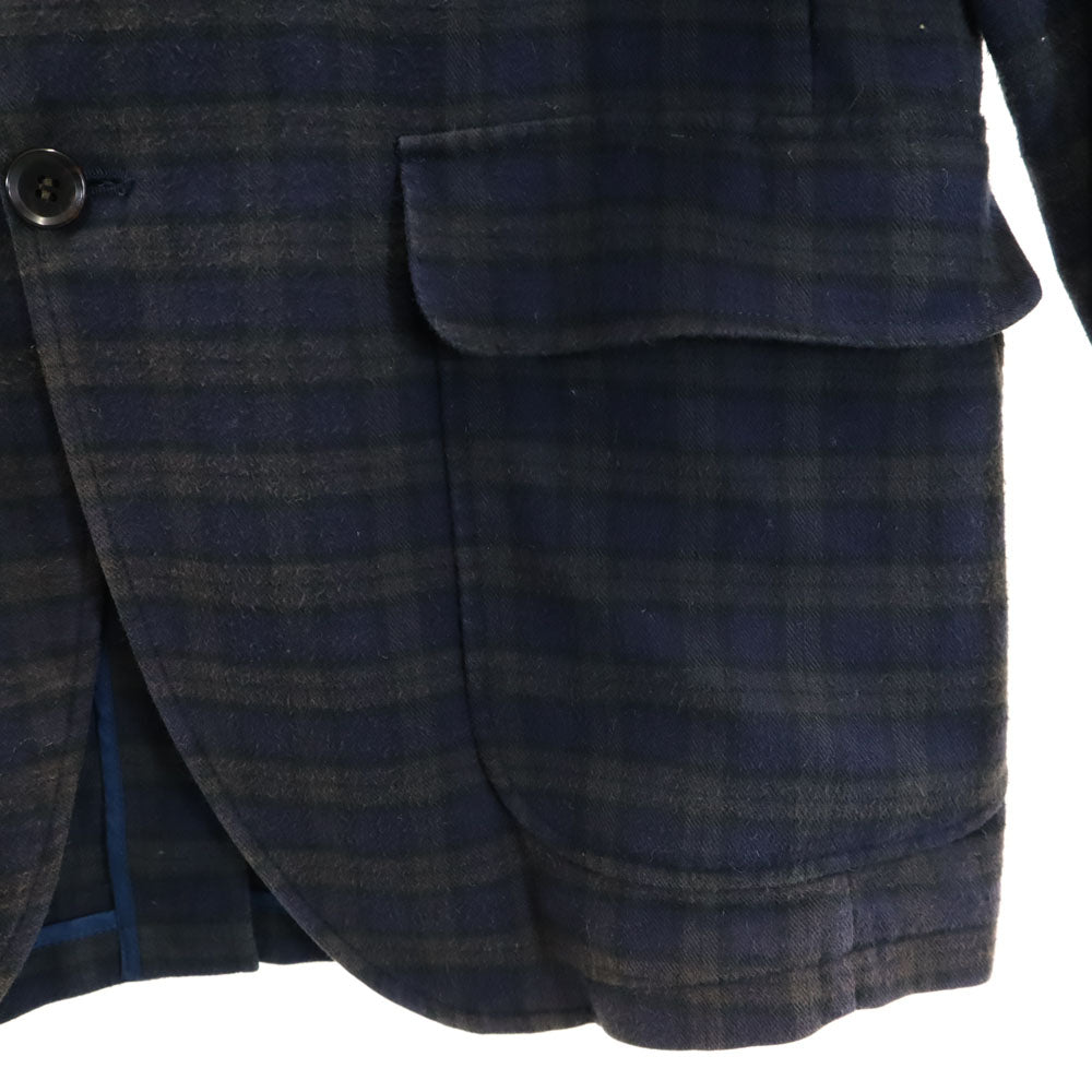 VAN JACKET ヴァンヂャケット チェック柄 テーラードジャケット M ネイビー アンコン メンズ