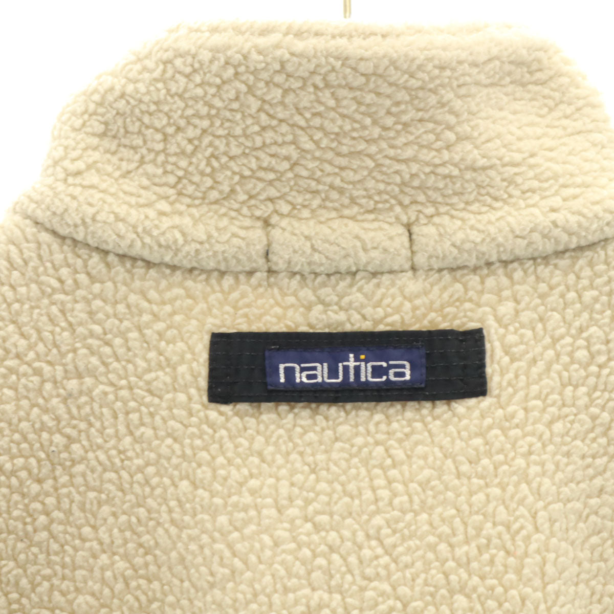 NAUTICA ノーティカ 90s USA製 オールド ハーフジップ ボアジャケット XXL ベージュ プルオーバー ビッグサイズ メンズ