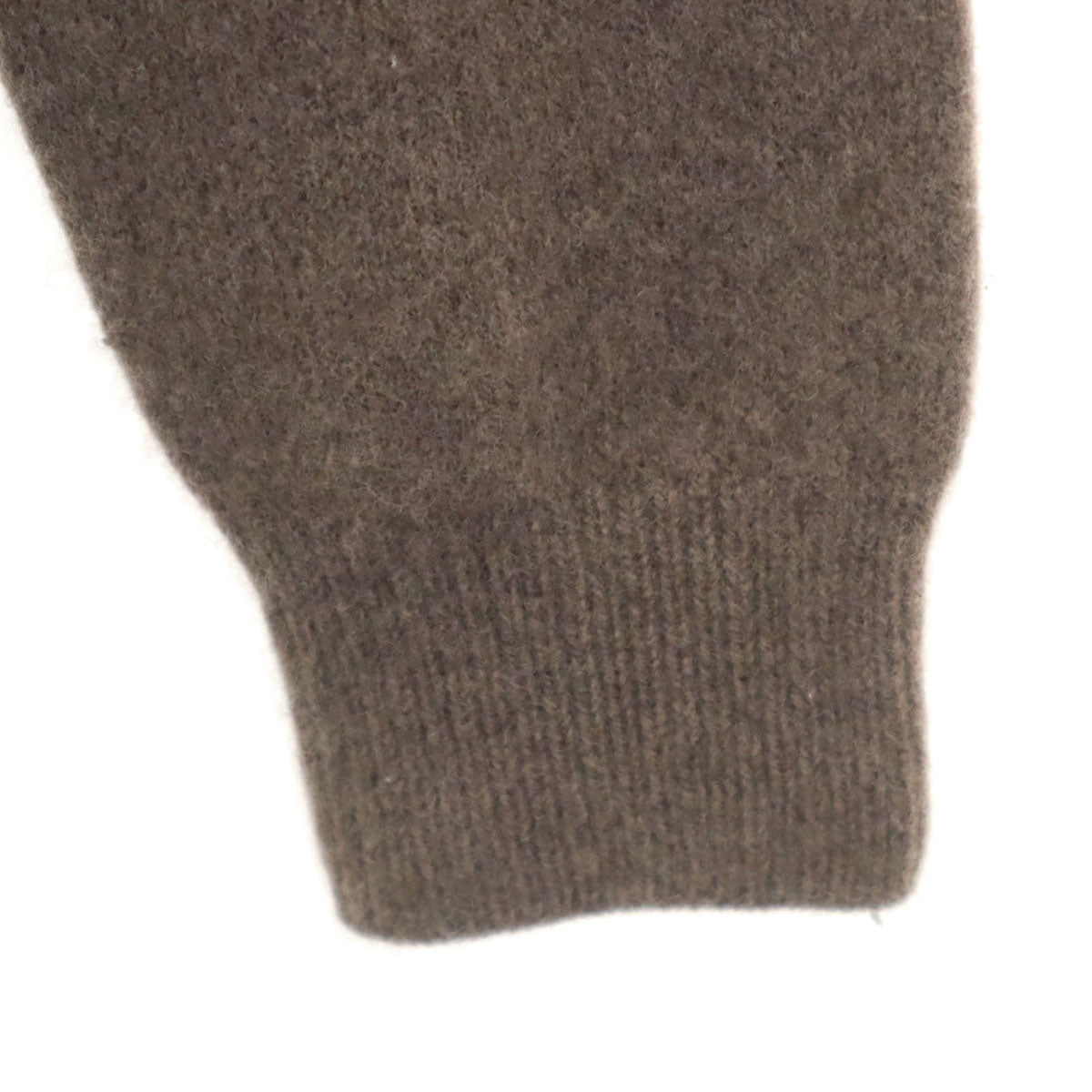 美品 SUNSPEL サンスペル スコットランド製 長袖 Vネック ニットカーディガン M アッシュブラウン メンズ