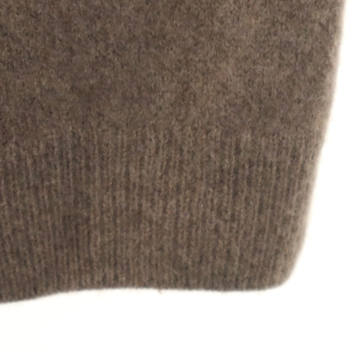 美品 SUNSPEL サンスペル スコットランド製 長袖 Vネック ニットカーディガン M アッシュブラウン メンズ