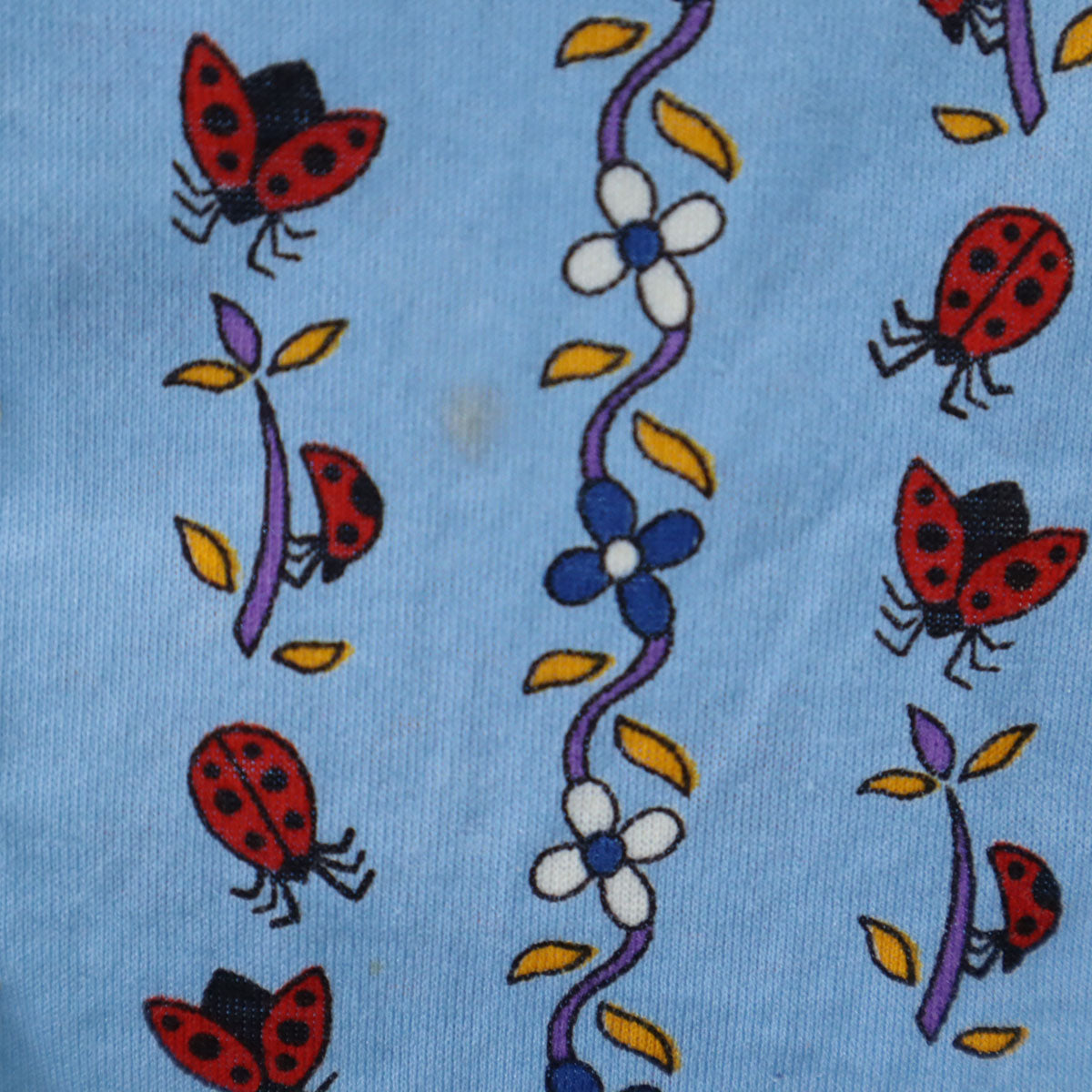 CELINE セリーヌ 90s スイス製 オールド ジェーシーシー てんとう虫柄 長袖 シャツ 36 水色 レディース