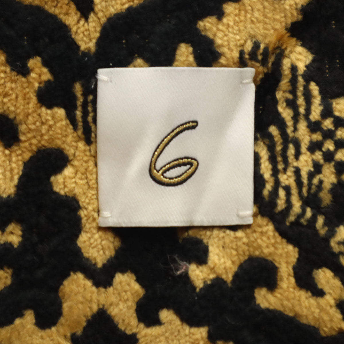 6 ロク 日本製 総柄 カットパイル ジャカード ベスト イエローベージュ系 ユナイテッドアローズ レディース