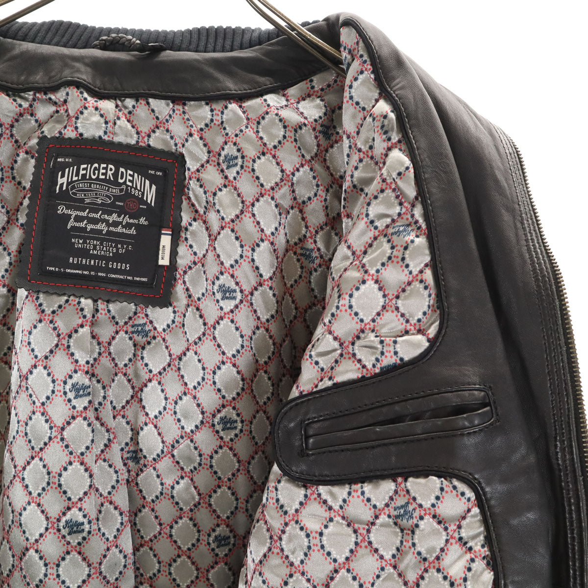 HILFIGER DENIM ヒルフィガーデニム シングルライダースジャケット M ブラック トミーヒルフィガー レディース